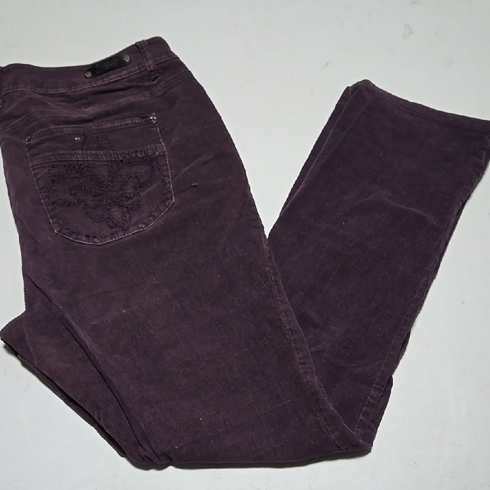 Royalty For Me Dark Purple Cordoroy-Type Jeans